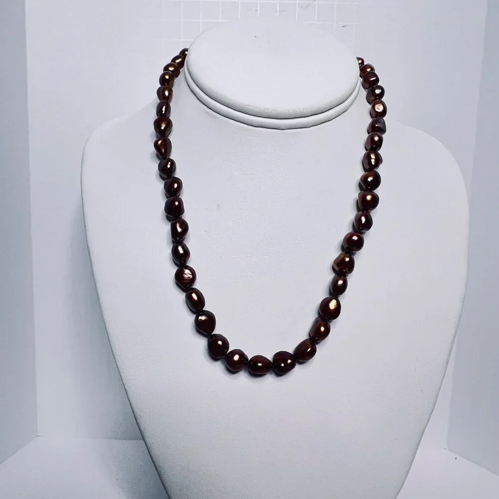 Honora Chocolate Cultured Freshwater Pearl Necklace 18" (6030) - Picture 2 of 7